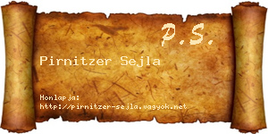 Pirnitzer Sejla névjegykártya